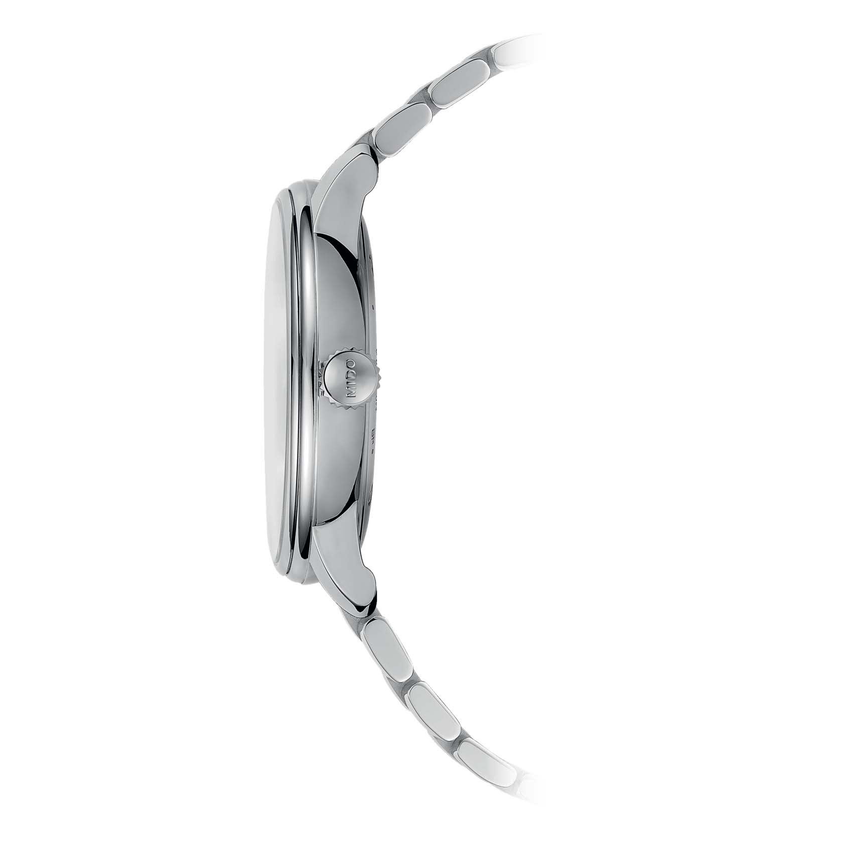 Mido Mido Baroncelli Smiling Moon Gent M027.407.11.040.00, baroncelli швейцария мужские часы на браслете нержавеющая сталь боковой вид