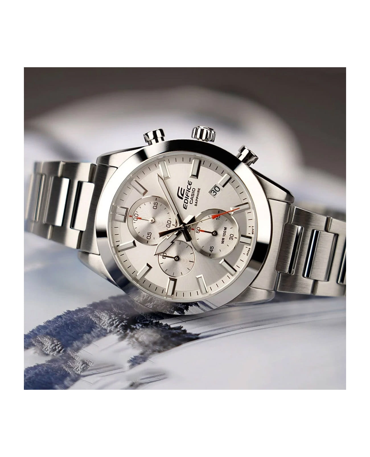 Casio Casio Edifice EFB-710D-7AVUDF (EFB-710D-7A) мужские часы серебристый циферблат на запястье