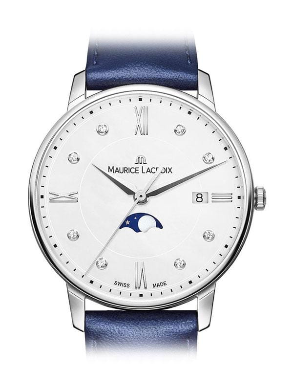 Maurice Lacroix Maurice Lacroix Eliros Moonphase EL1096-SS001-170-1, eliros швейцария женские часы на браслете кожаный боковой вид