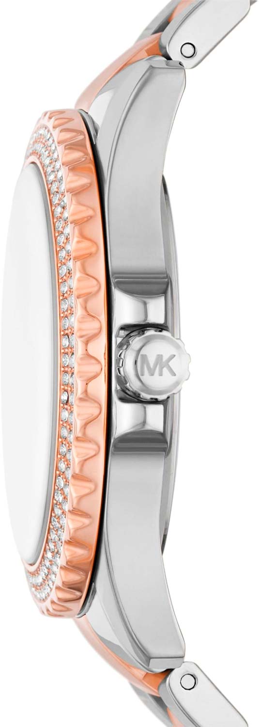 Michael Kors Michael Kors Everest MK7402,  сша женские часы на браслете нержавеющая сталь с pvd-покрытием боковой вид