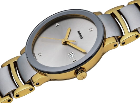 Rado Rado Centrix Diamonds R30932713, centrix швейцария женские часы на браслете нержавеющая сталь с pvd-покрытием боковой вид