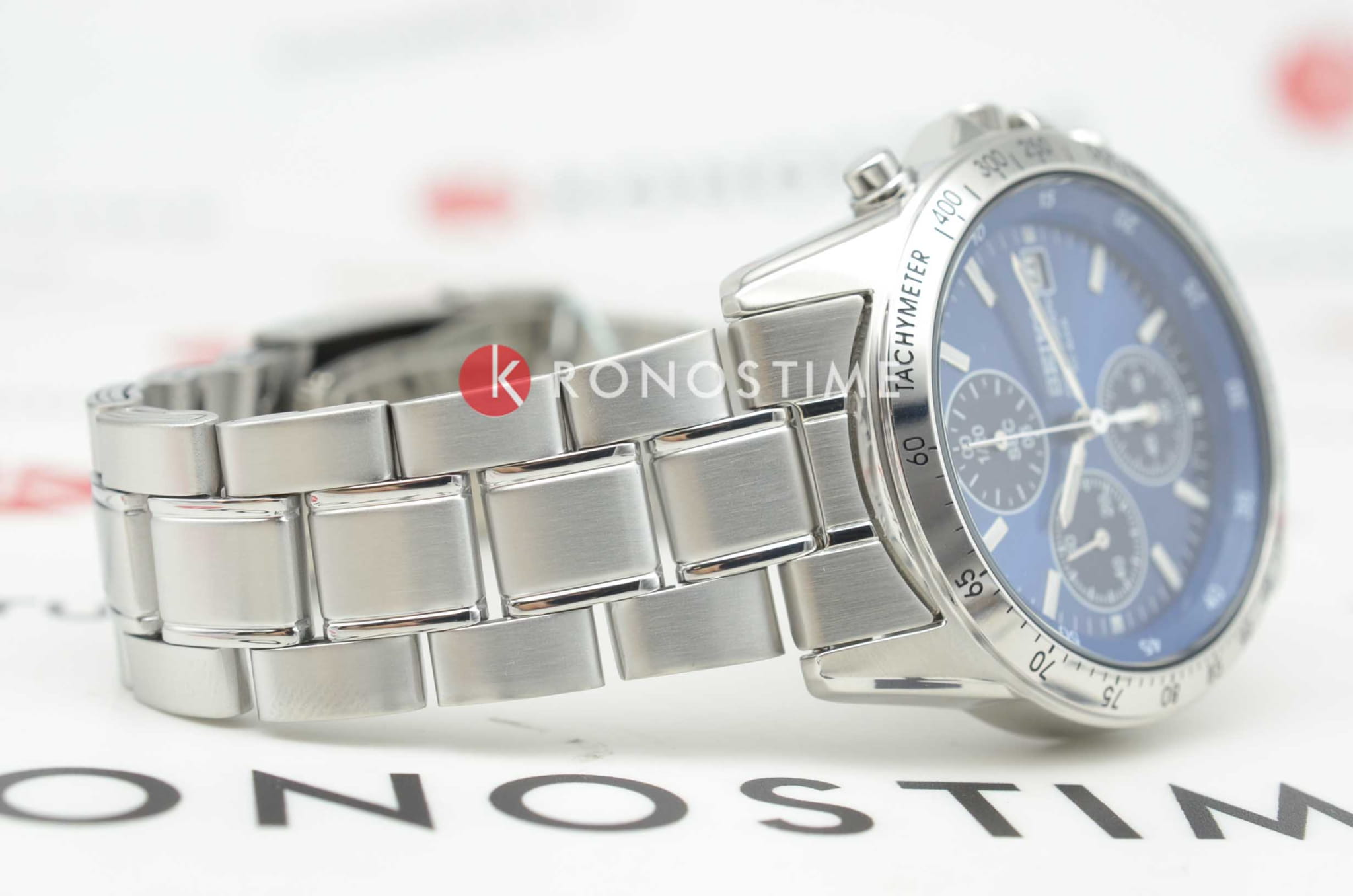 Seiko Seiko Spirit Chronograph SBTQ071 мужские часы синий циферблат на запястье
