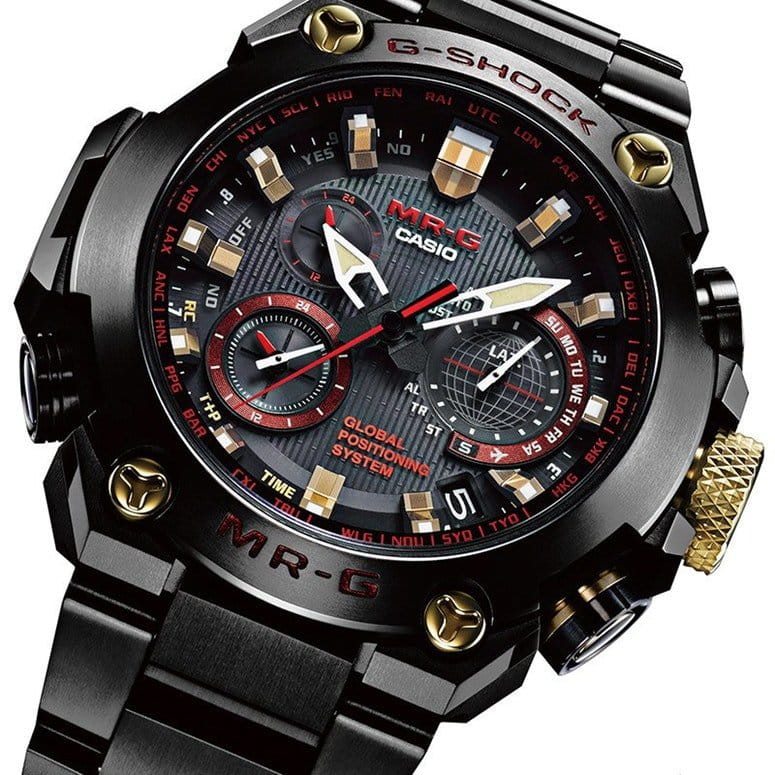 Casio Casio G-Shock MRG-G1000B-1A4, g-shock япония мужские часы на браслете 18-каратное желтое золото боковой вид