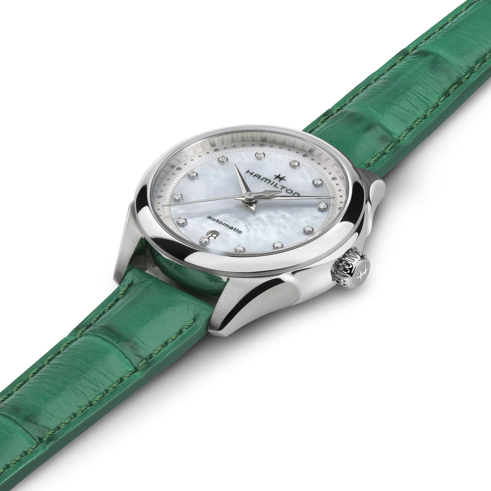 Hamilton Hamilton Jazzmaster Lady Auto H32275890, jazzmaster швейцария женские часы на браслете кожаный боковой вид