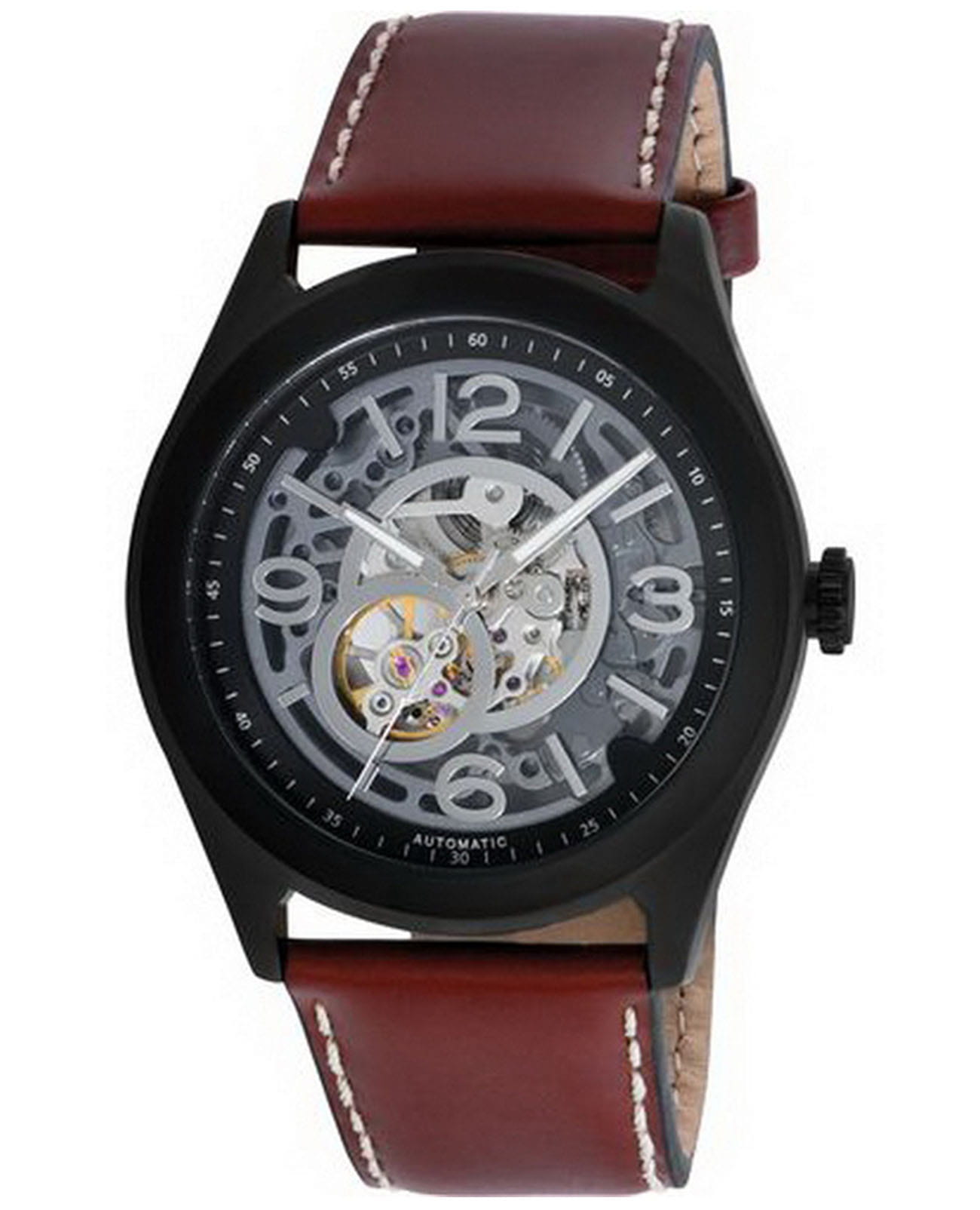 Kenneth Cole Kenneth Cole Automatic IKC8076  IKC8076 механические мужские часы серый циферблат, браслет кожаный — вид спереди