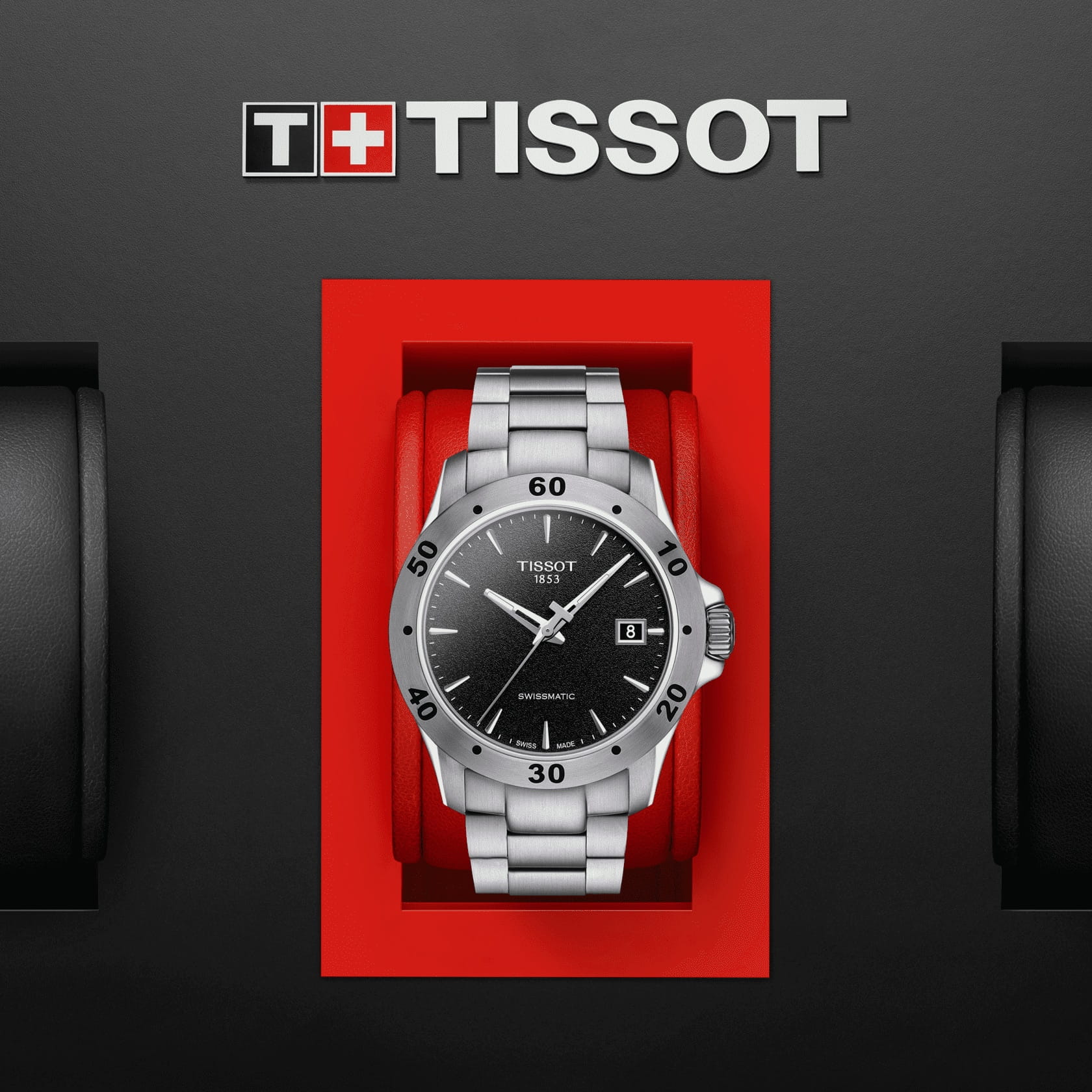 Tissot Tissot V8 Swissmatic T106.407.11.051.00 мужские часы черный циферблат на запястье