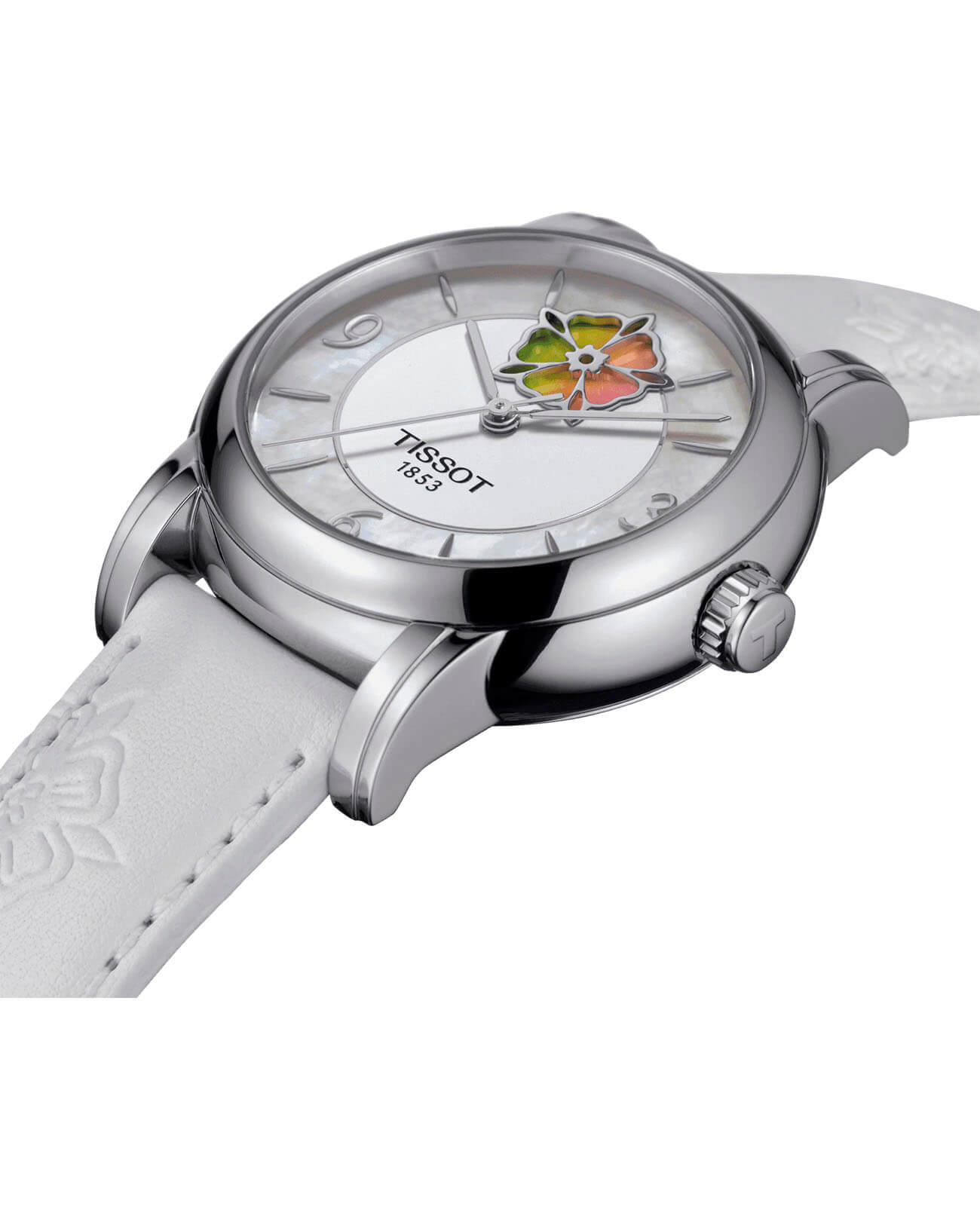 Tissot Tissot Lady Heart Flower Powermatic 80 T050.207.17.117.05 женские часы перламутровый циферблат на запястье