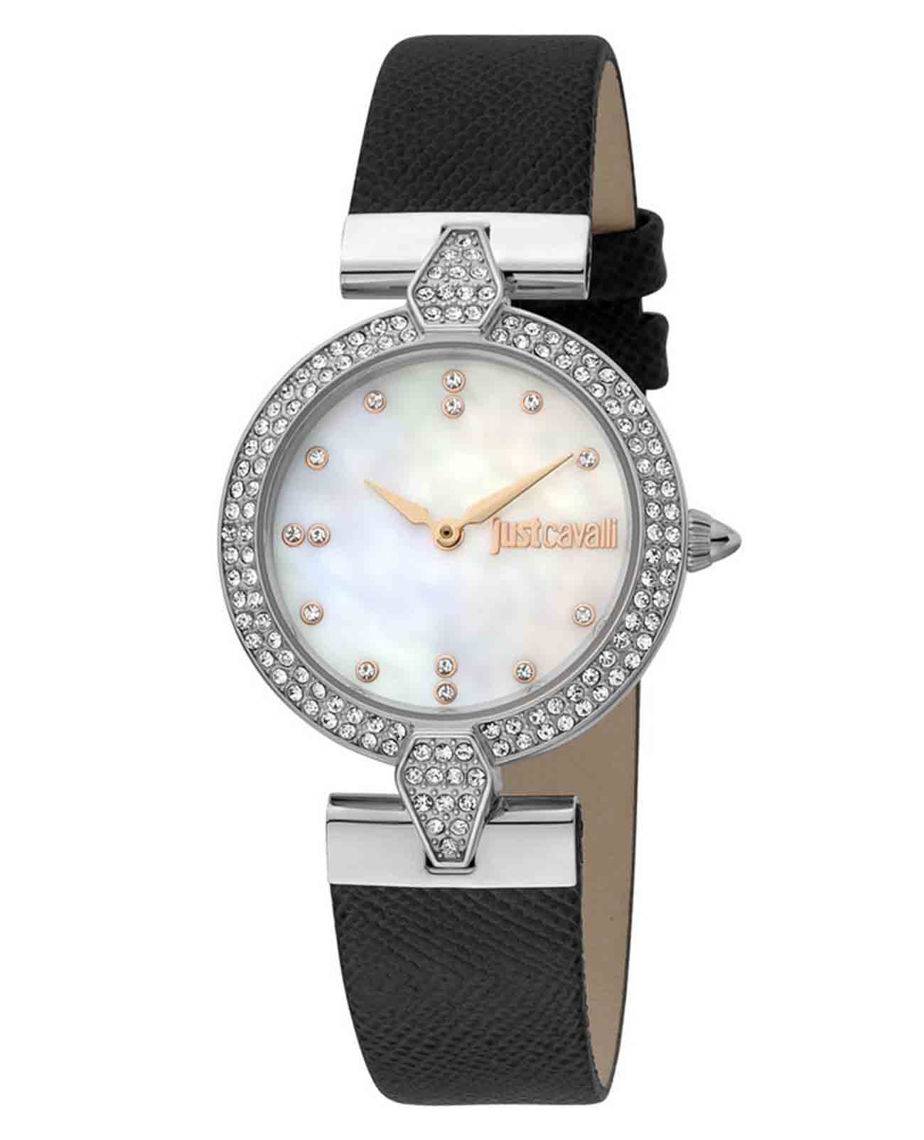 Just Cavalli Just Cavalli animalier JC1L159L0015  JC1L159L0015 кварцевые женские часы перламутровый циферблат, браслет кожа + текстиль — вид спереди