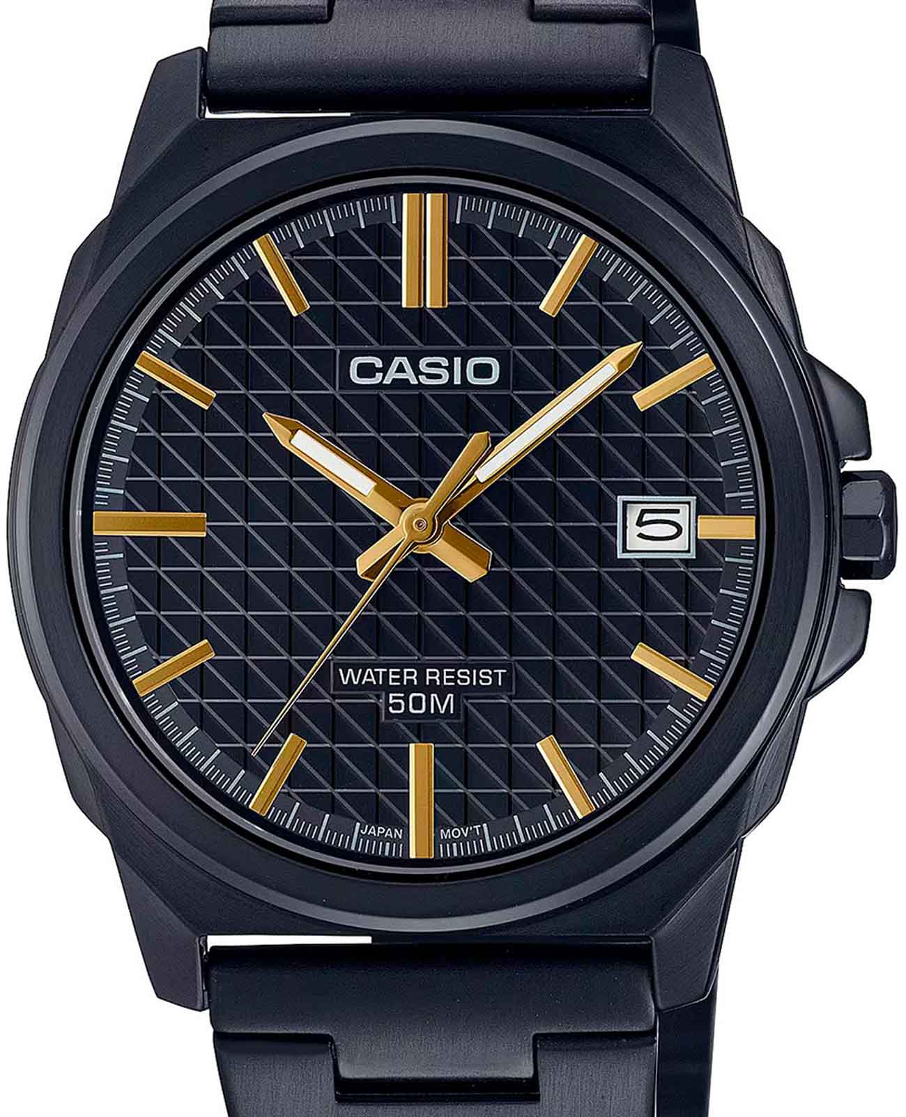 Casio Casio Collection MTP-E720B-1AVDF (MTP-E720B-1A), collection япония мужские часы на браслете нержавеющая сталь с ip-покрытием боковой вид