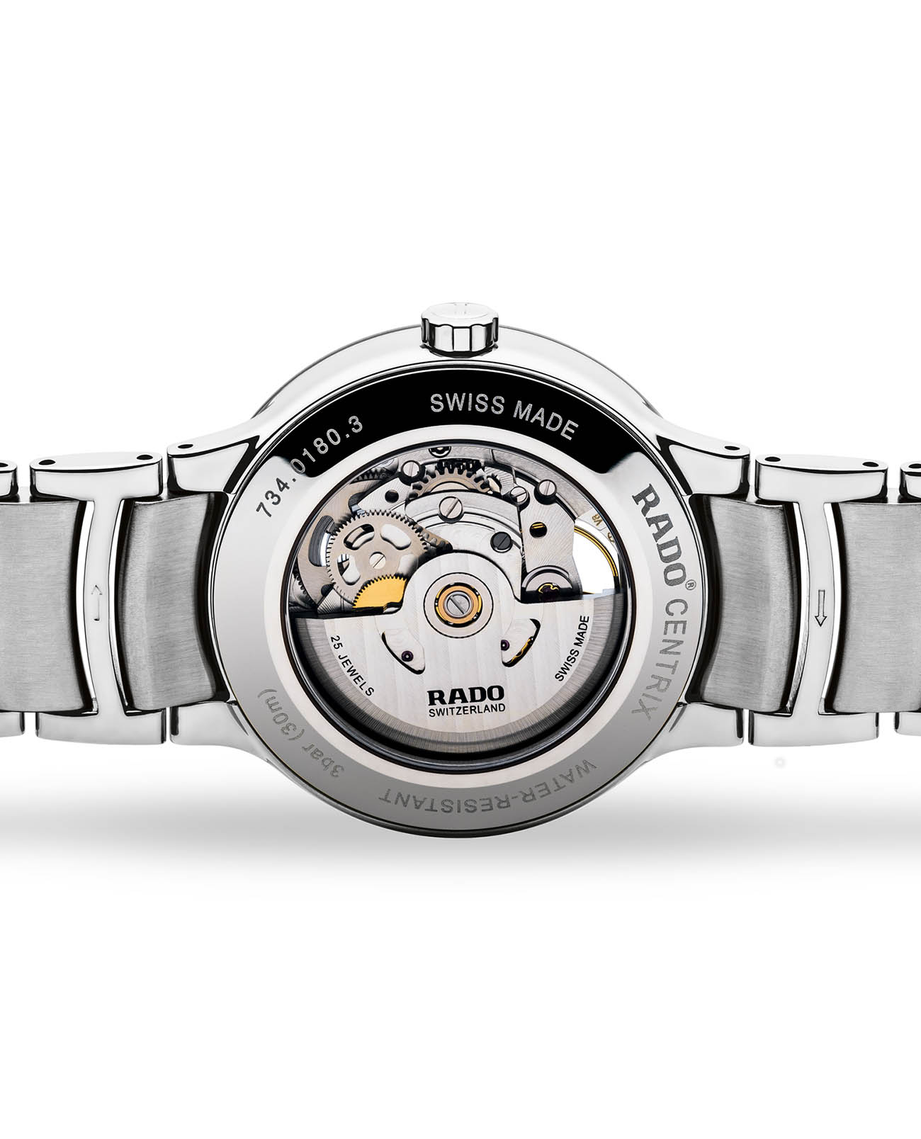 Rado Rado Centrix Automatic Open Heart R30179113, centrix швейцария мужские часы на браслете нержавеющая сталь боковой вид