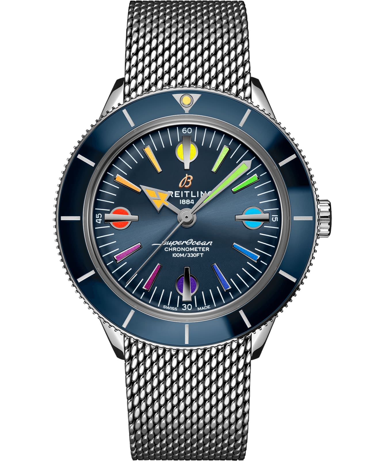 Breitling Breitling Superocean Heritage '57 Limited Edition II A103702A1C1A1  A103702A1C1A1 механические мужские часы черный циферблат, браслет нержавеющая сталь — вид спереди