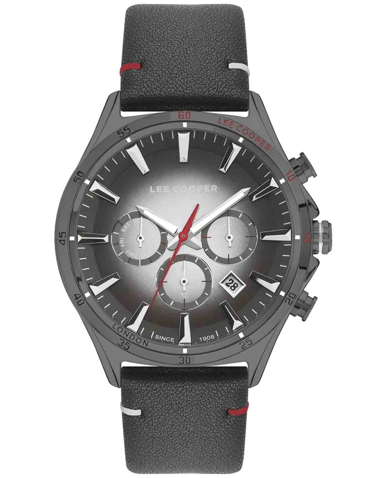 Lee Cooper Lee Cooper LC07376.062  LC07376.062 кварцевые мужские часы  циферблат, браслет кожаный — вид спереди