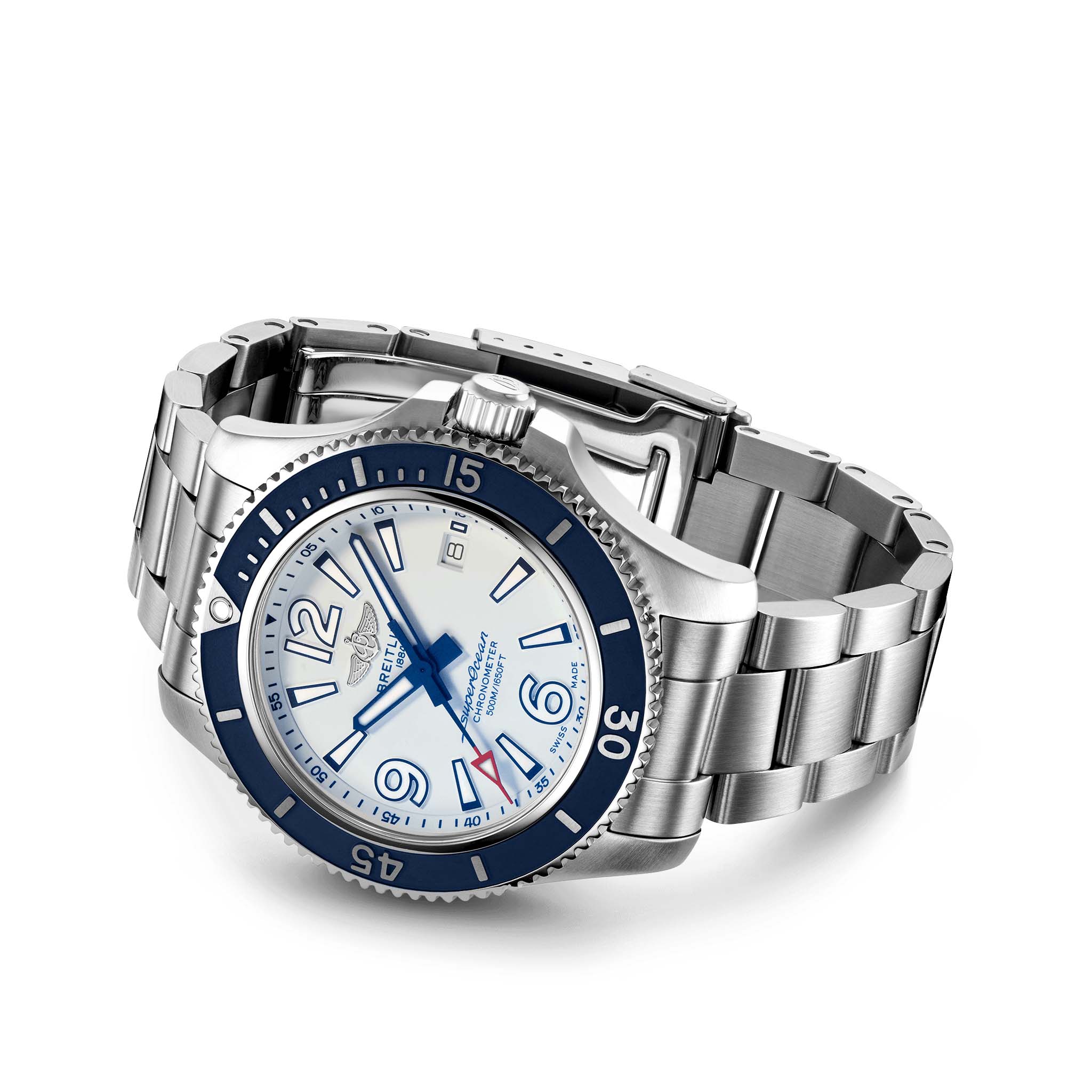 Breitling Breitling Superocean Automatic 42 A17366D81A1A1, superocean швейцария мужские часы на браслете нержавеющая сталь боковой вид