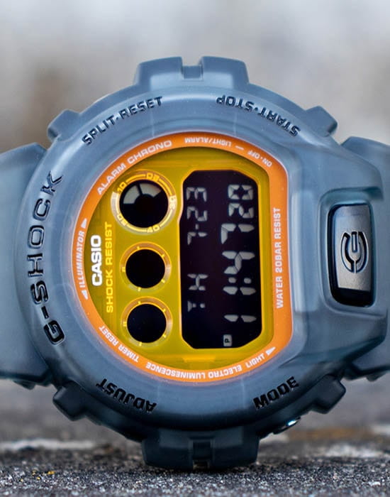 Casio Casio G-Shock DW-6900LS-1 мужские часы оранжевый циферблат на запястье