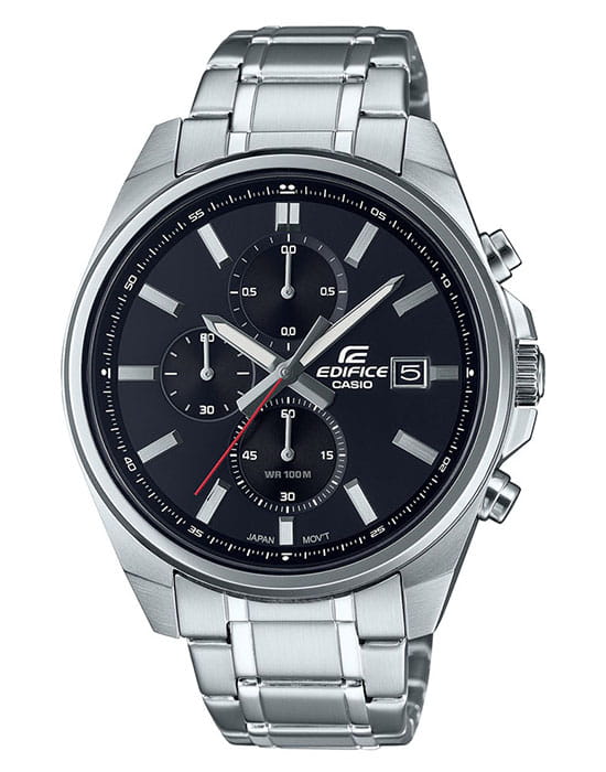 Casio Casio Edifice EFV-610D-1AVUDF (EFV-610D-1A) EFV EFV-610D-1A кварцевые мужские часы черный циферблат, браслет нержавеющая сталь — вид спереди