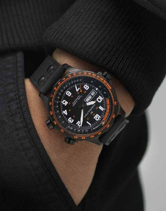 Hamilton Hamilton Khaki Aviation X-Wind Day Date Auto Chrono H77785733  - задняя крышка сталь корпуса, швейцария часы