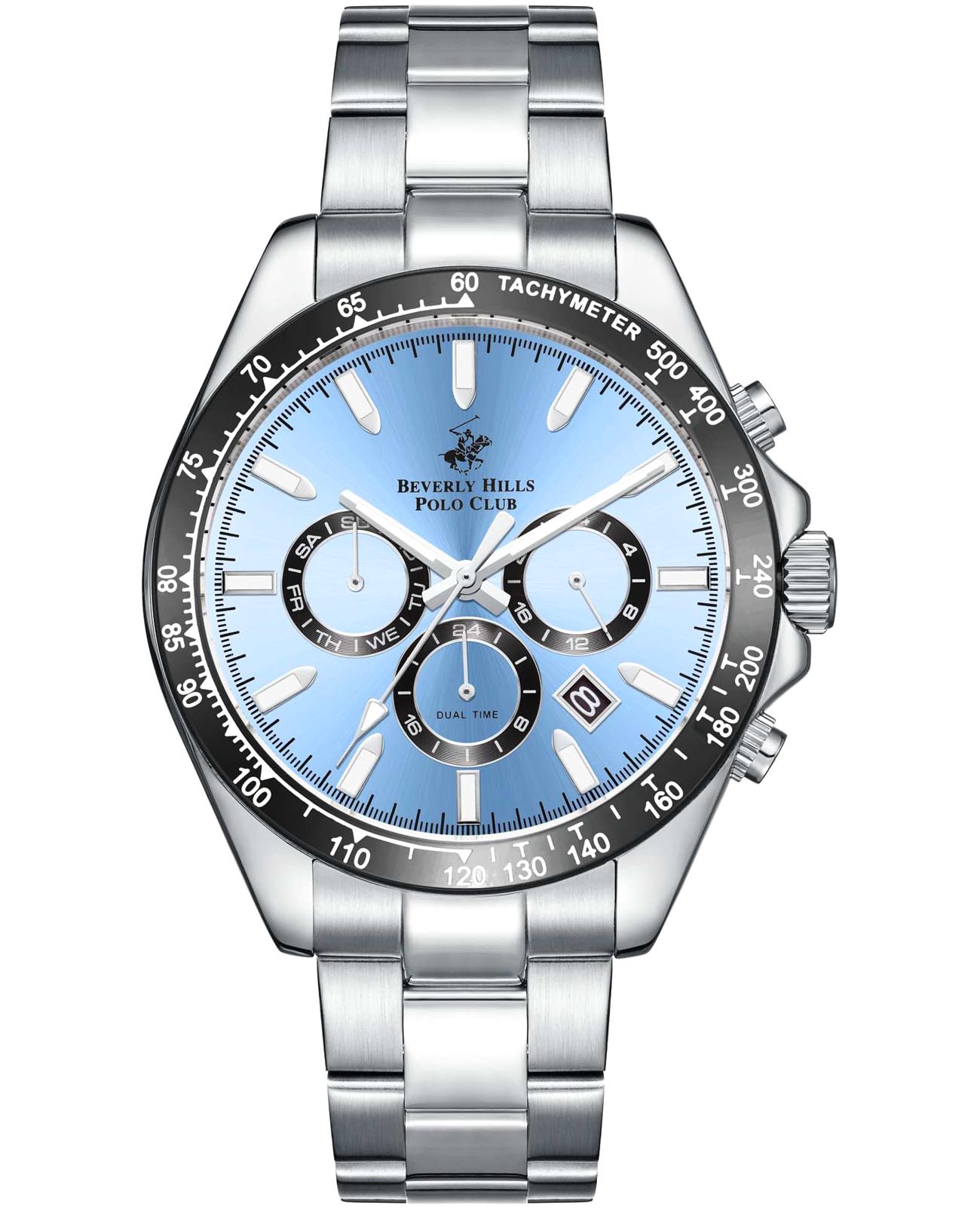 Beverly Hills Polo Club Beverly Hills Polo Club BP3127X.300  BP3127X.300 кварцевые мужские часы голубой циферблат, браслет нержавеющая сталь — вид спереди