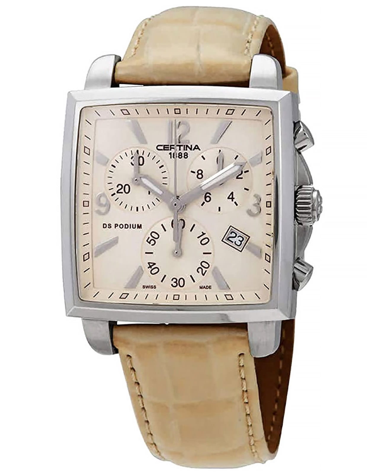 Certina Certina DS Podium C001.317.16.267.00  C0013171626700 кварцевые женские часы бежевый циферблат, браслет кожаный — вид спереди