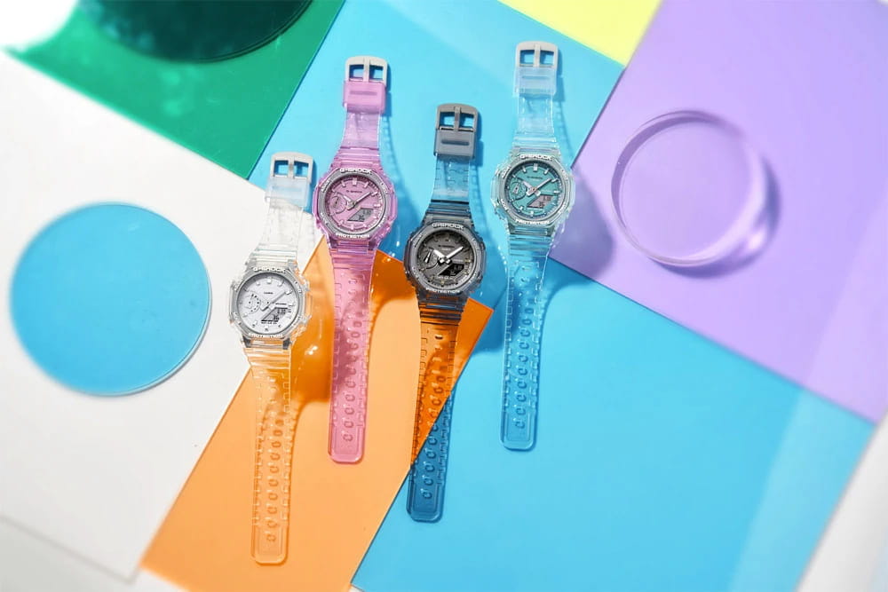 Casio GMA-S2100SK-7A мужские часы застежка крупным планом