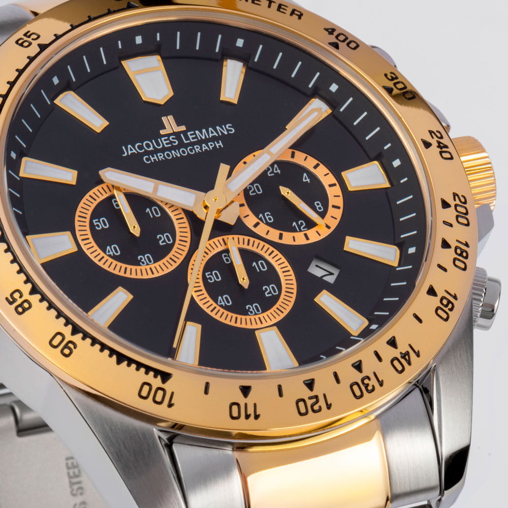 Jacques Lemans Jacques Lemans Sport 1-2140H,  австрия мужские часы на браслете нержавеющая сталь боковой вид