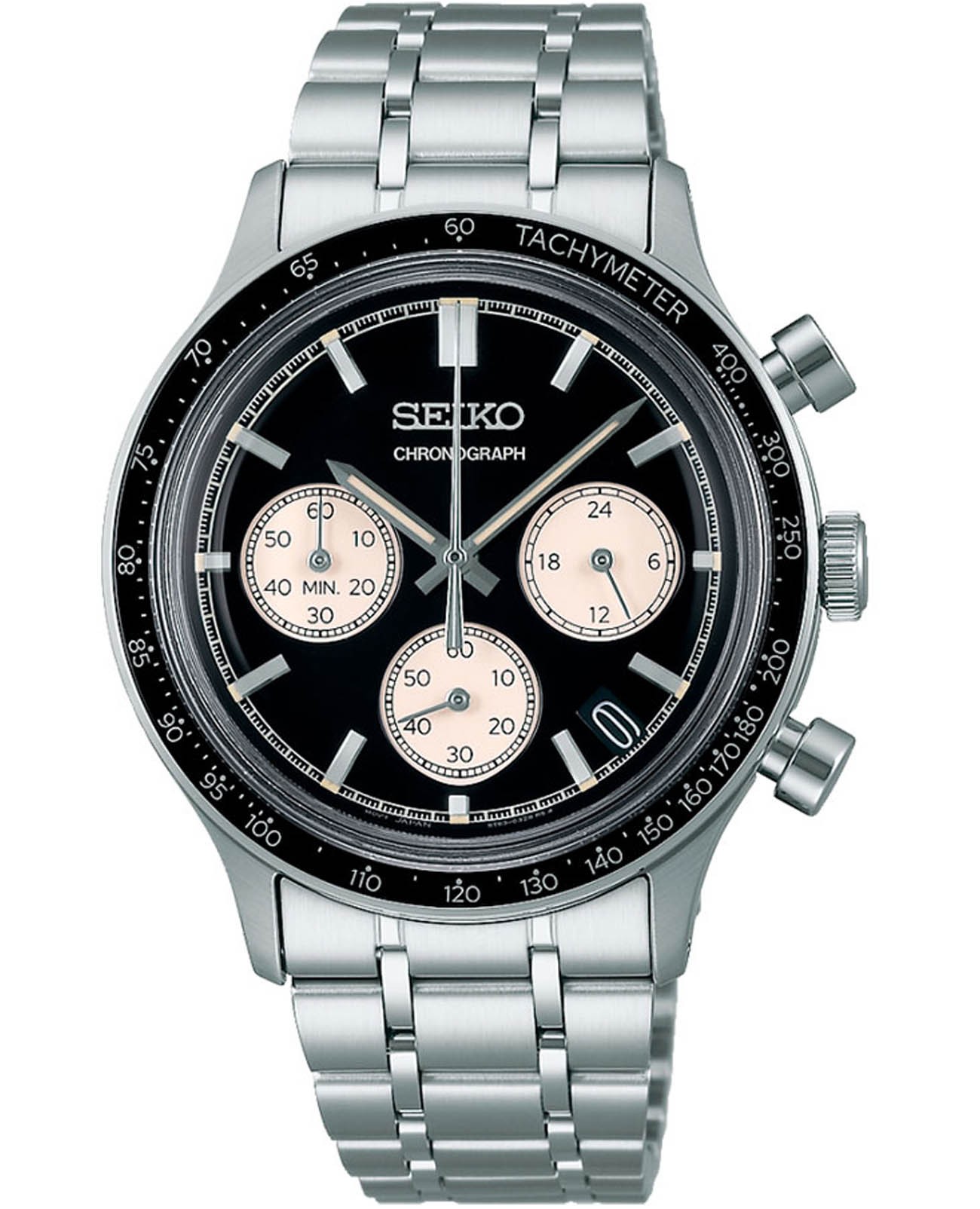 Seiko Seiko Discover More SSB479P1  SSB479P1 кварцевые мужские часы черный циферблат, браслет нержавеющая сталь — вид спереди