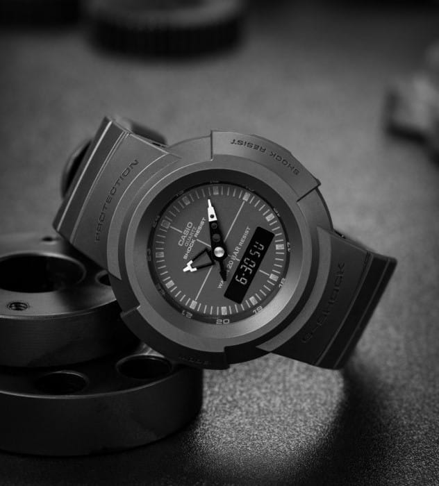 Casio Casio G-Shock AW-500BB-1E электронные мужские часы часы крупный план черный циферблата