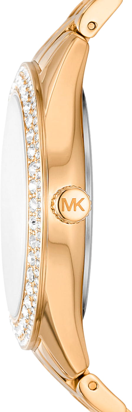Michael Kors Michael Kors Harlowe MK4709,  сша женские часы на браслете нержавеющая сталь с pvd-покрытием боковой вид