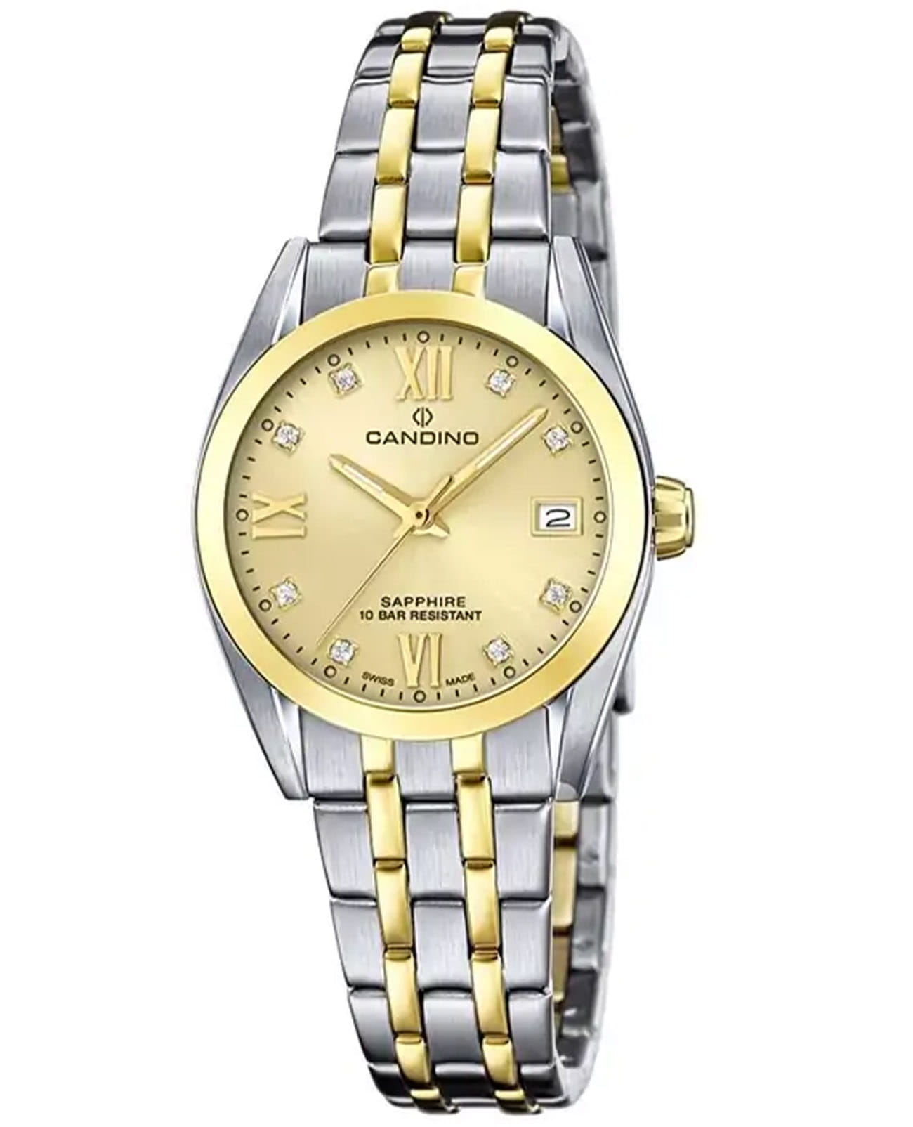 Candino Candino Couple Quartz C4704/C  C4704/C кварцевые женские часы золотой циферблат, браслет сталь c pvd покрытием — вид спереди