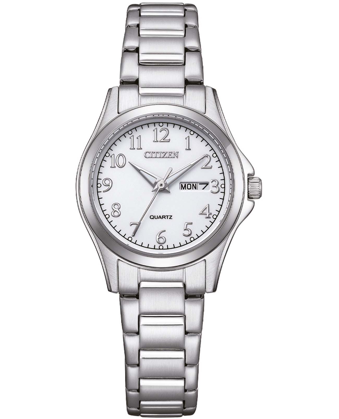 Citizen Citizen Quartz EQ0610-53A  EQ0610-53A кварцевые женские часы белый циферблат, браслет нержавеющая сталь — вид спереди