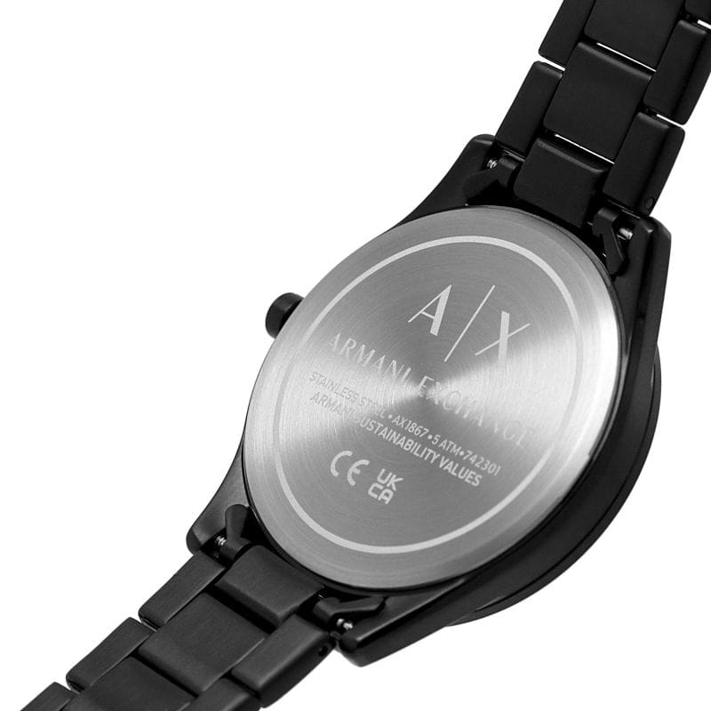 Armani Exchange Armani Exchange Dante AX1867 кварцевые мужские часы часы крупный план черный циферблата