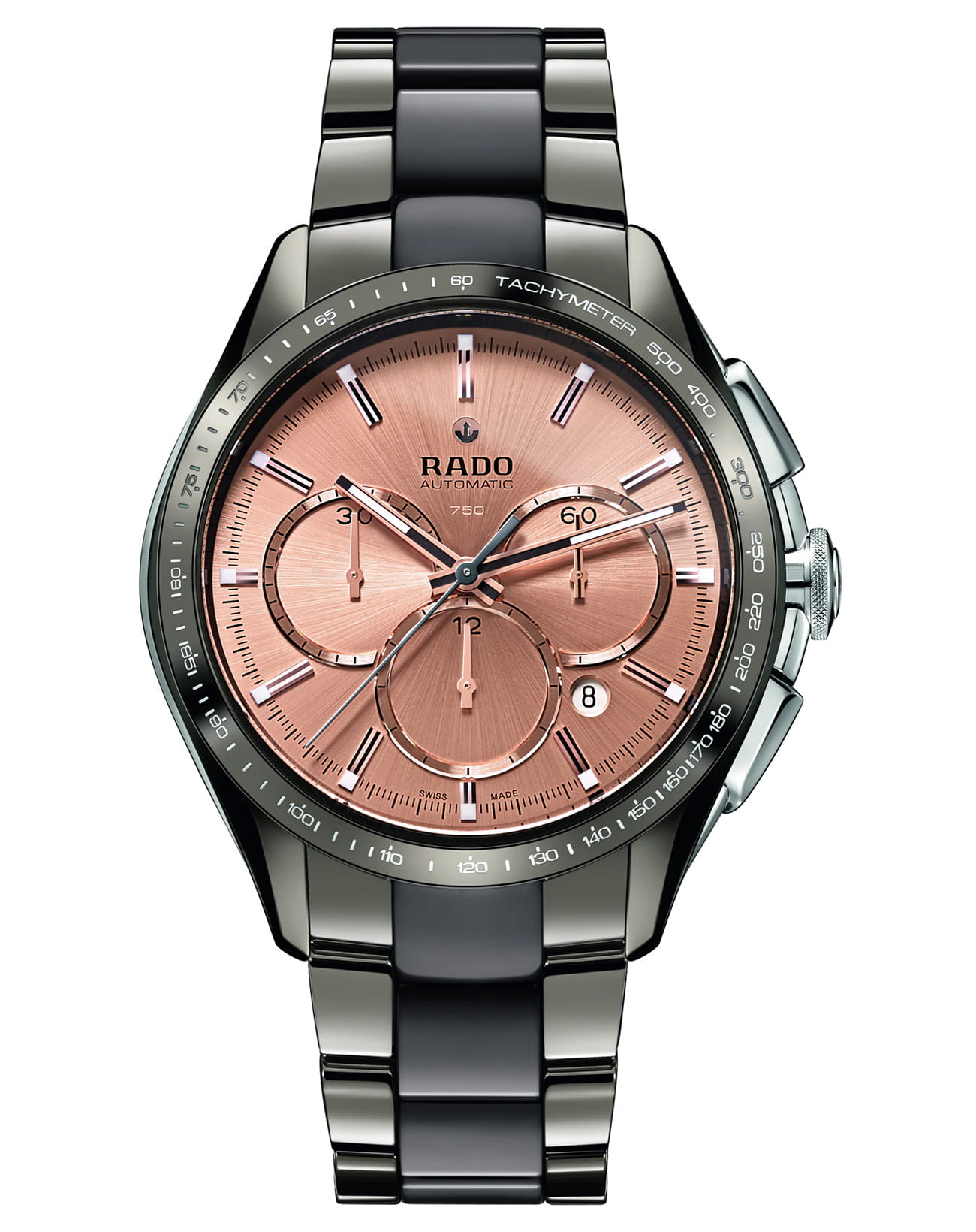 Rado Rado HyperChrome Automatic Chronograph R32120698  R32120698 кварцевые мужские часы бежевый циферблат, браслет титан + высокотехнологичная плазменная керамика — вид спереди