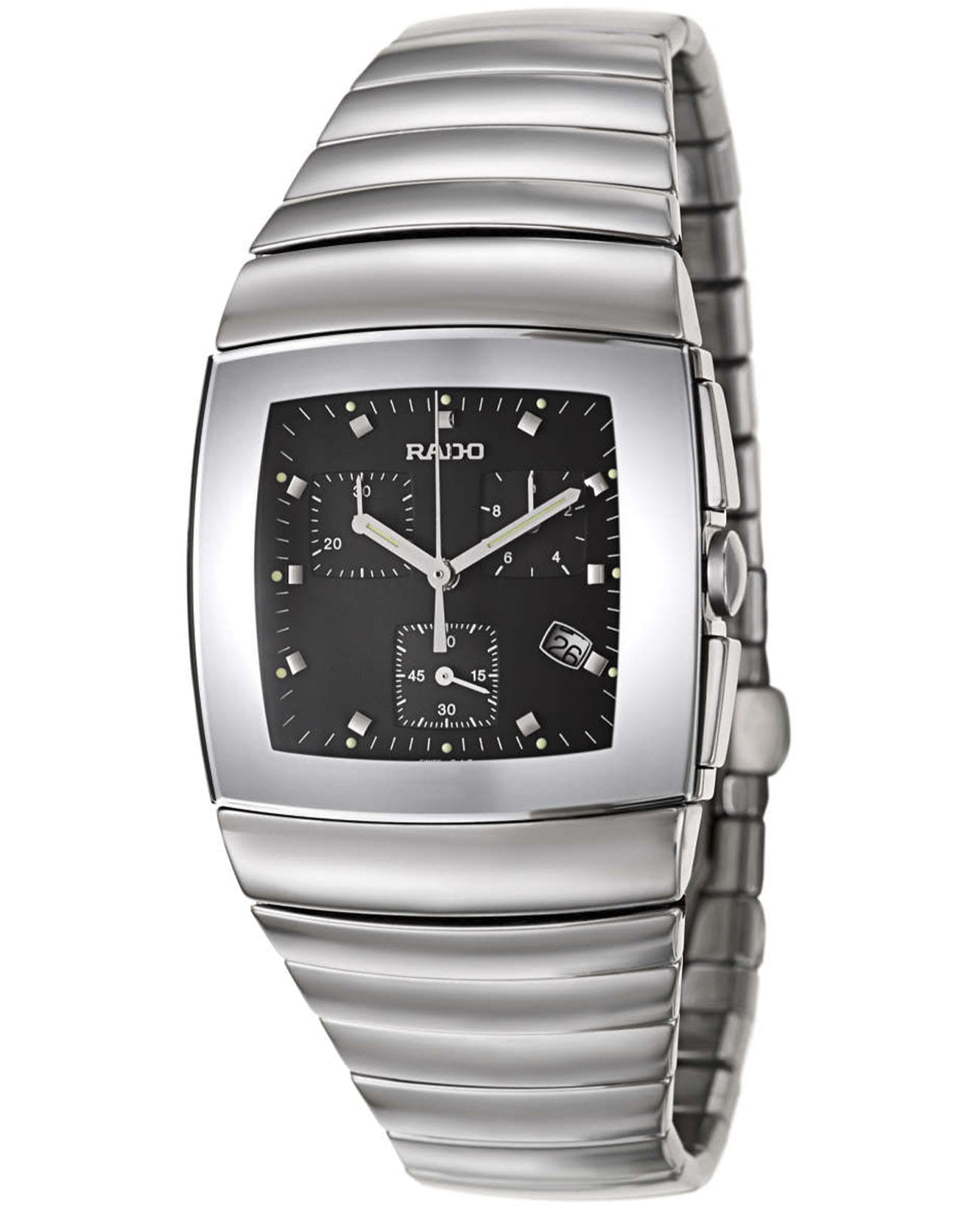 Rado Rado Sintra R13434152  R13434152 кварцевые женские часы черный циферблат, браслет высокотехнологичная керамика — вид спереди