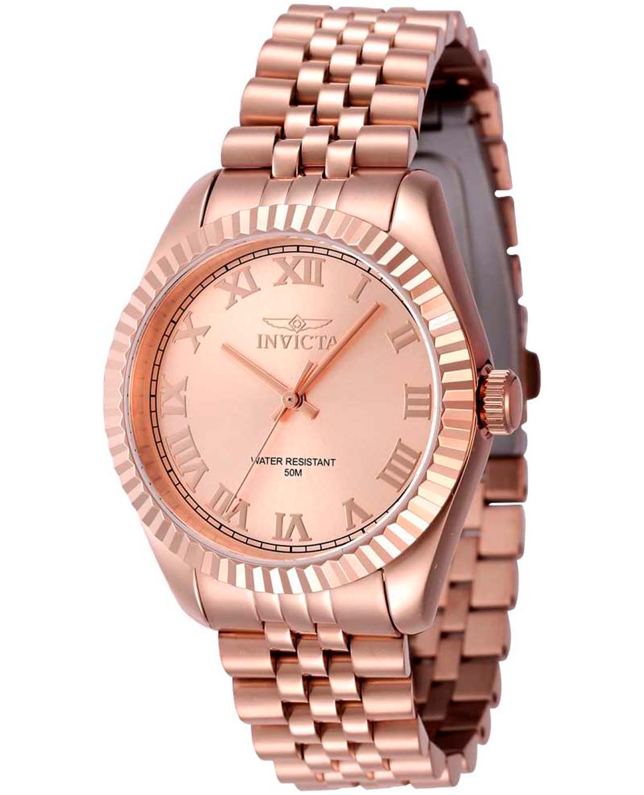 Invicta Invicta Specialty IN47419  IN47419 кварцевые женские часы золотой циферблат, браслет нержавеющая сталь с ip-покрытием — вид спереди