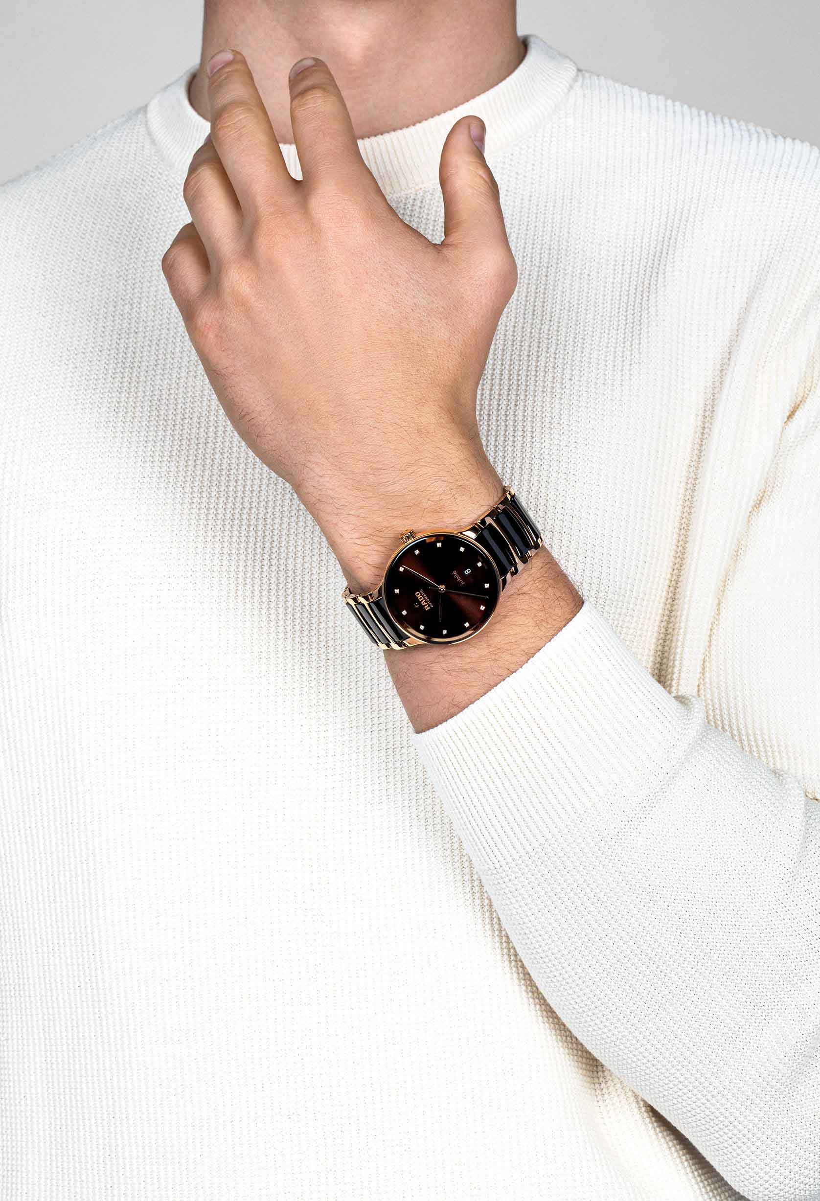 Rado Rado Centrix Automatic R30017732 мужские часы коричневый циферблат на запястье