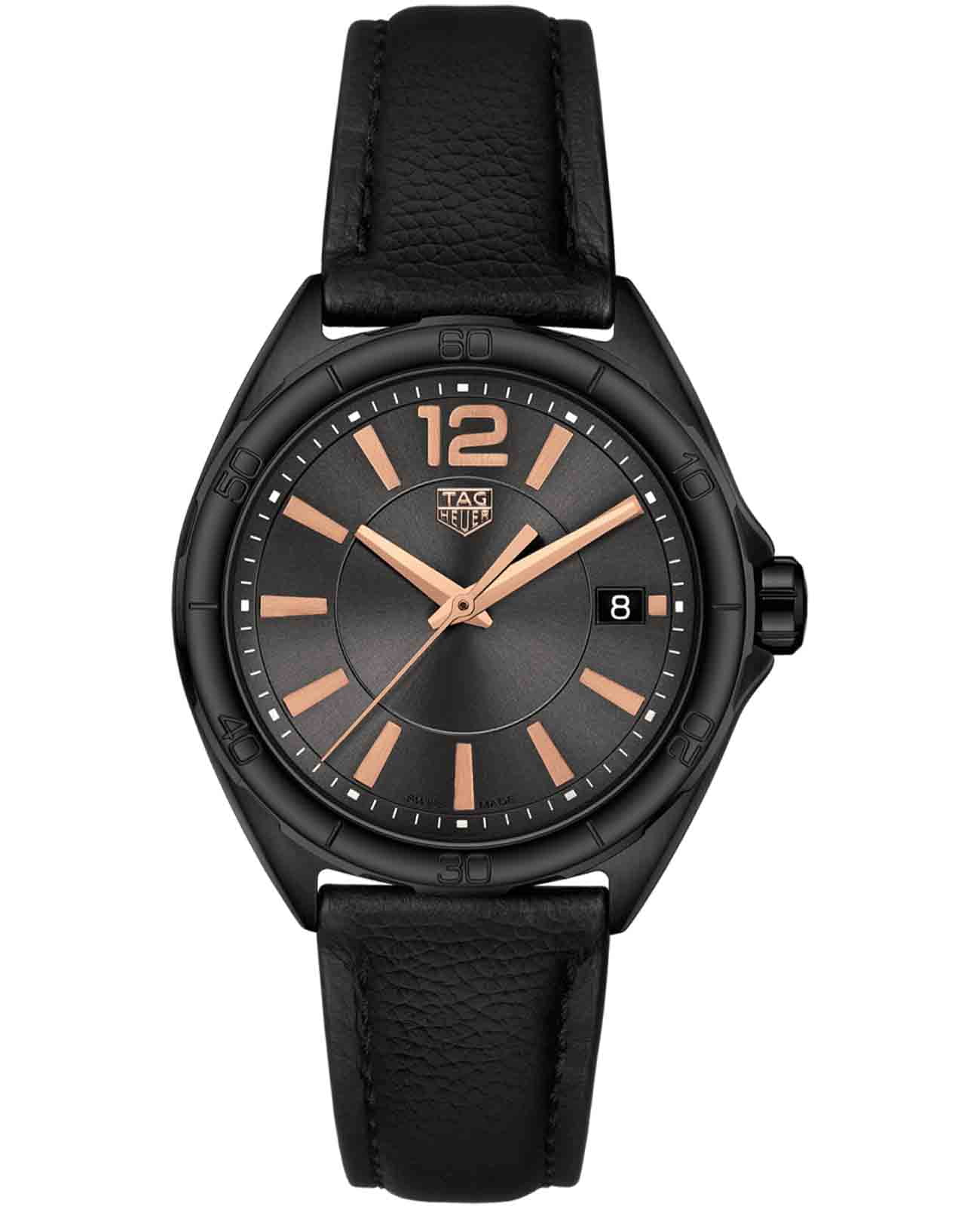 TAG Heuer TAG Heuer Formula 1 WBJ1314.FC8230  WBJ1314.FC8230 кварцевые женские часы черный циферблат, браслет кожаный — вид спереди