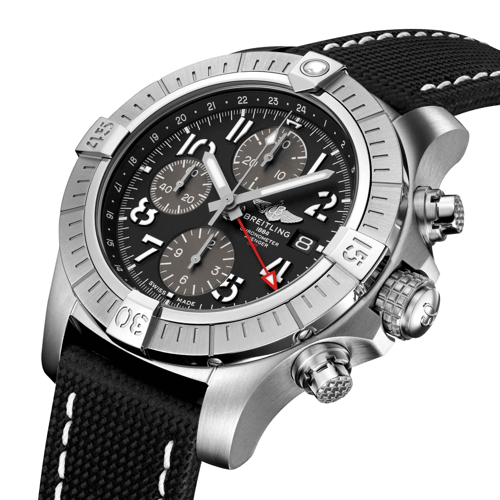 Breitling Breitling Avenger Chronograph GMT 45 A24315101B1X2 , наручные мужские часы фото под углом