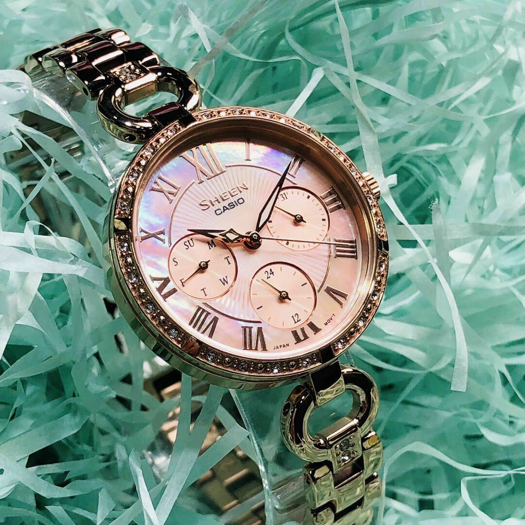 Casio Casio Sheen SHE-3067PG-4A , наручные женские часы фото под углом