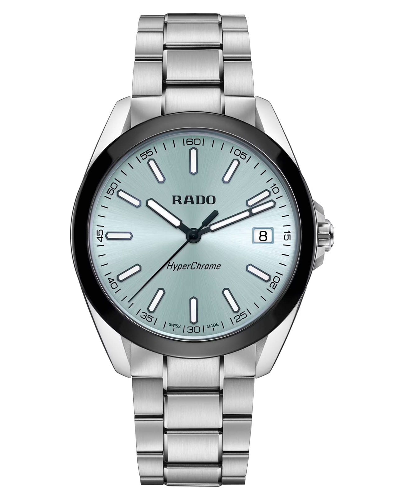Rado Rado Hyperchrome R32280213  R32280213 кварцевые мужские часы бирюзовый циферблат, браслет нержавеющая сталь — вид спереди