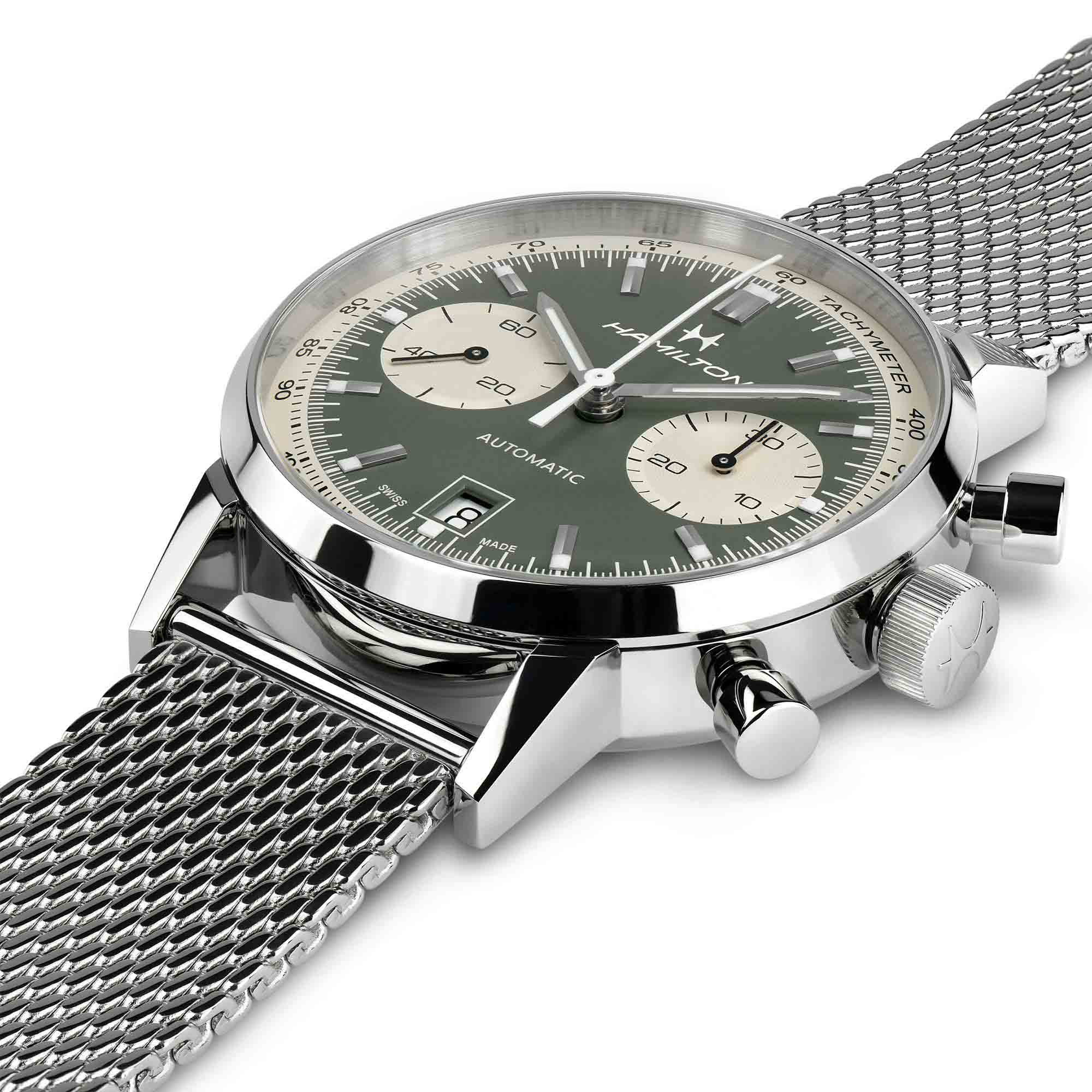Оригинальные часы Hamilton Hamilton American Classic Intra-Matic Auto Chrono H38416160 механические калибр механизма h-31 общий вид
