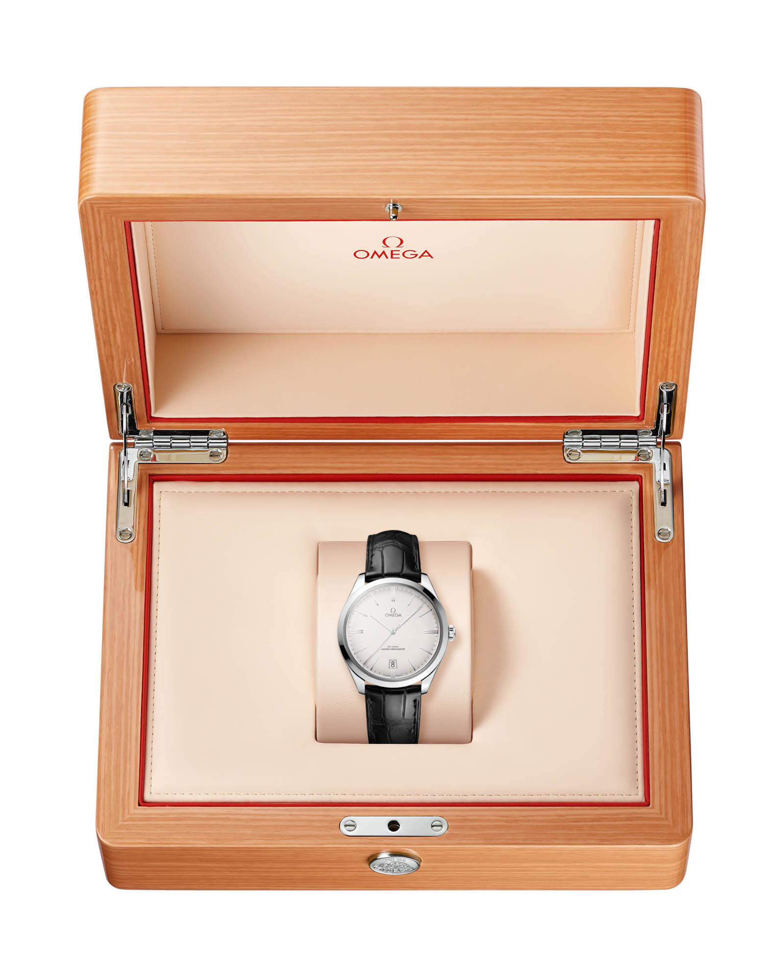 Omega Omega De Ville Tresor 435.13.40.21.02.001, de ville швейцария мужские часы на браслете кожаный боковой вид