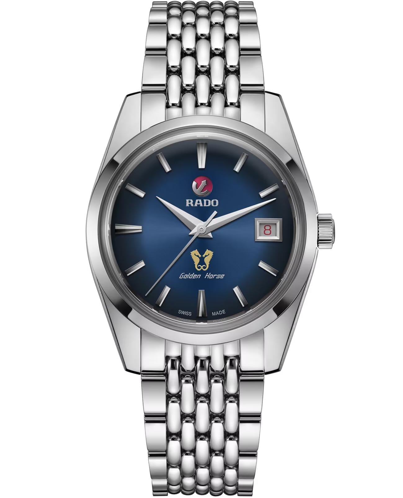 Rado Rado Golden Horse R33930203 Automatic R33930203 механические мужские часы синий циферблат, браслет нержавеющая сталь — вид спереди