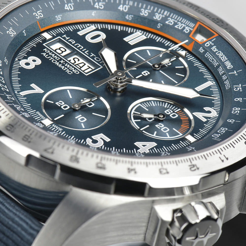 Hamilton Hamilton Khaki Aviation X-Wind Auto Chrono H77906940, khaki aviation швейцария мужские часы на браслете кожаный боковой вид