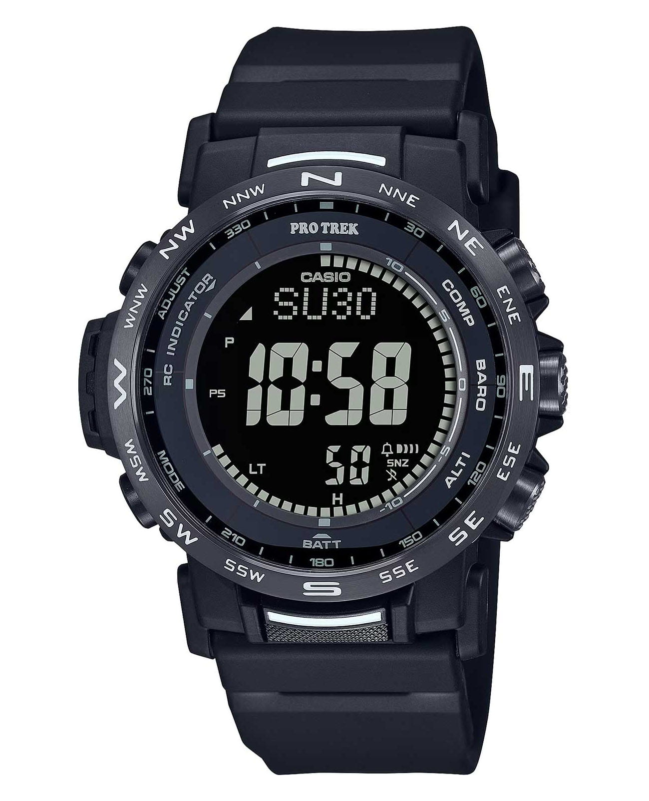 Casio Casio Pro Trek PRW-35Y-1BDR (PRW-35Y-1BER) PRW PRW-35Y-1BER кварцевые мужские часы серый циферблат, браслет пластик — вид спереди