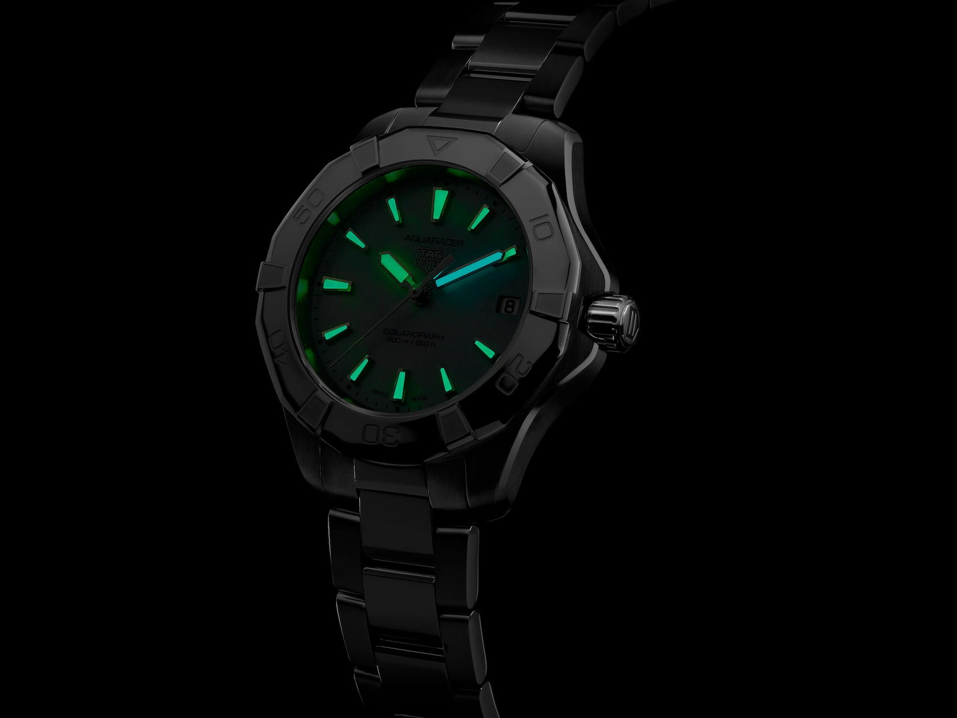 Оригинальные часы TAG Heuer TAG Heuer Aquaracer Professional Solargraph WBP1312.BA0005 кварцевые калибр механизма  общий вид