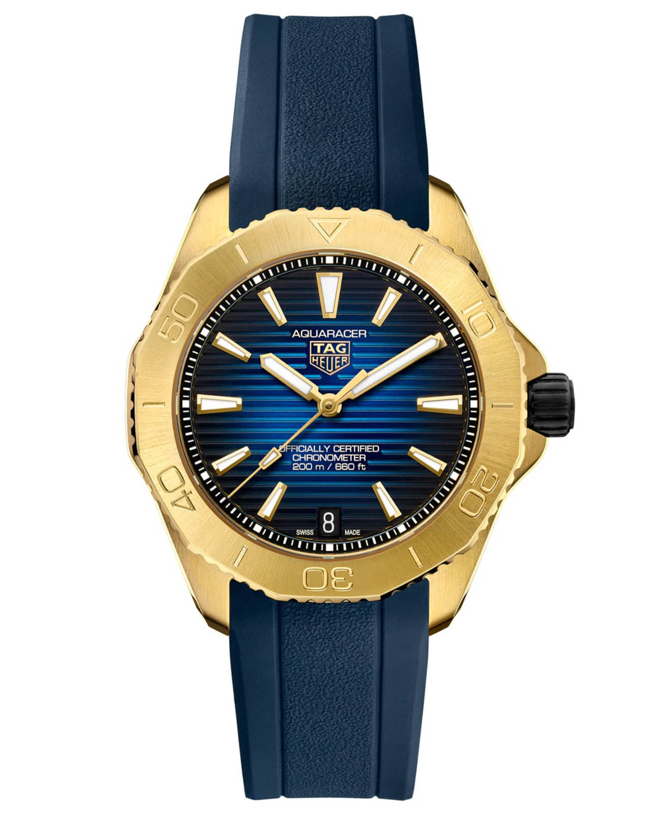 TAG Heuer TAG Heuer Aquaracer Professional 200 WBP5152.FT6210  WBP5152.FT6210 механические мужские часы синий циферблат, браслет каучук — вид спереди
