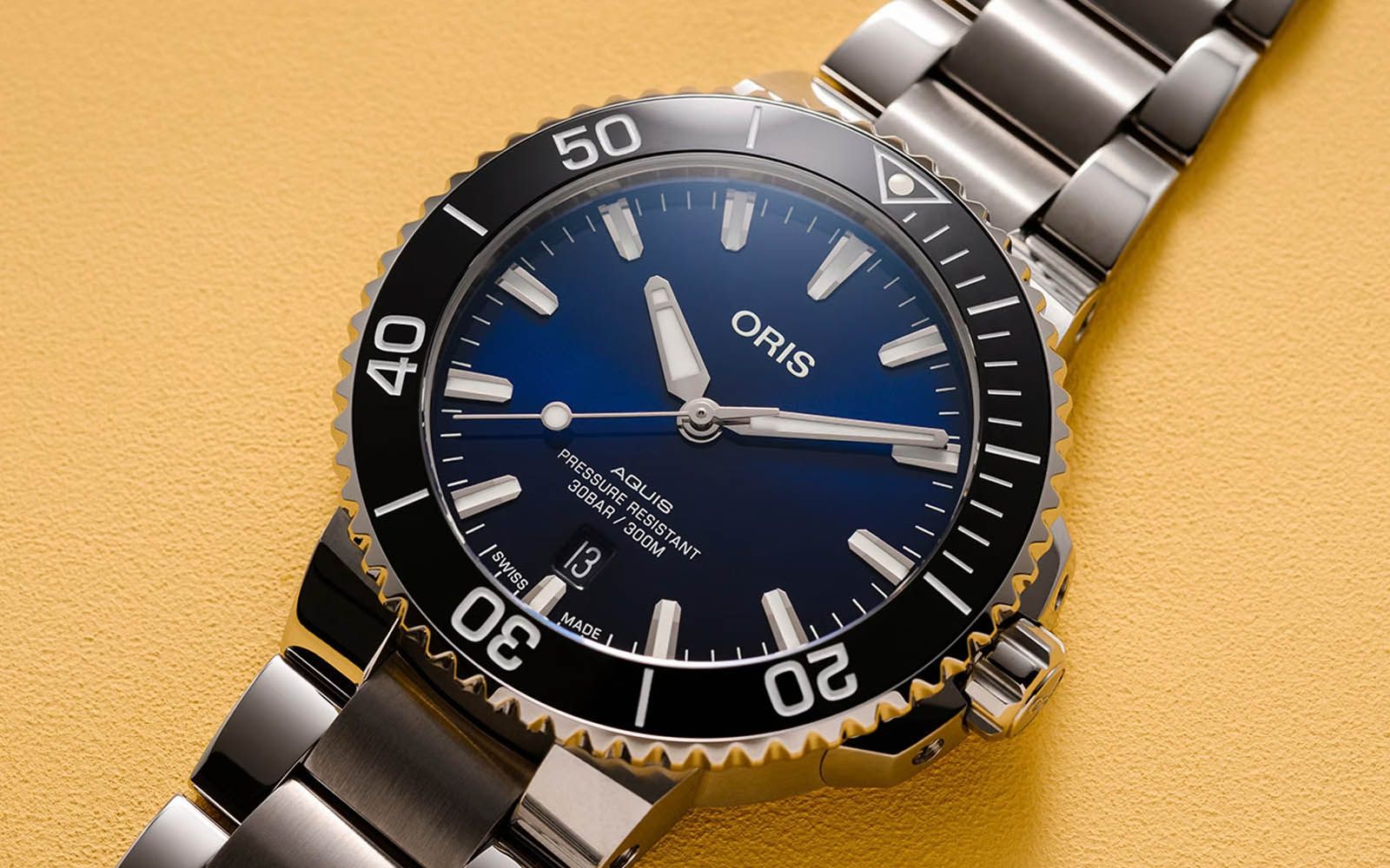 Oris Oris Aquis 01 733 7766 4135-07 8 22 05PEB швейцария наручные мужские часы заводная головка с логотипом Oris