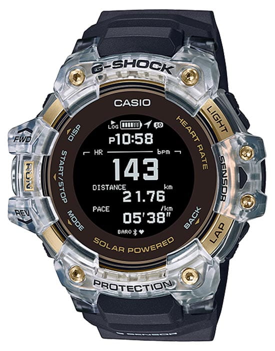 Casio Casio G-Shock GBD-H1000-1A9 G-SQUAD GBD-H1000-1A9 электронные мужские часы черный циферблат, браслет пластик — вид спереди