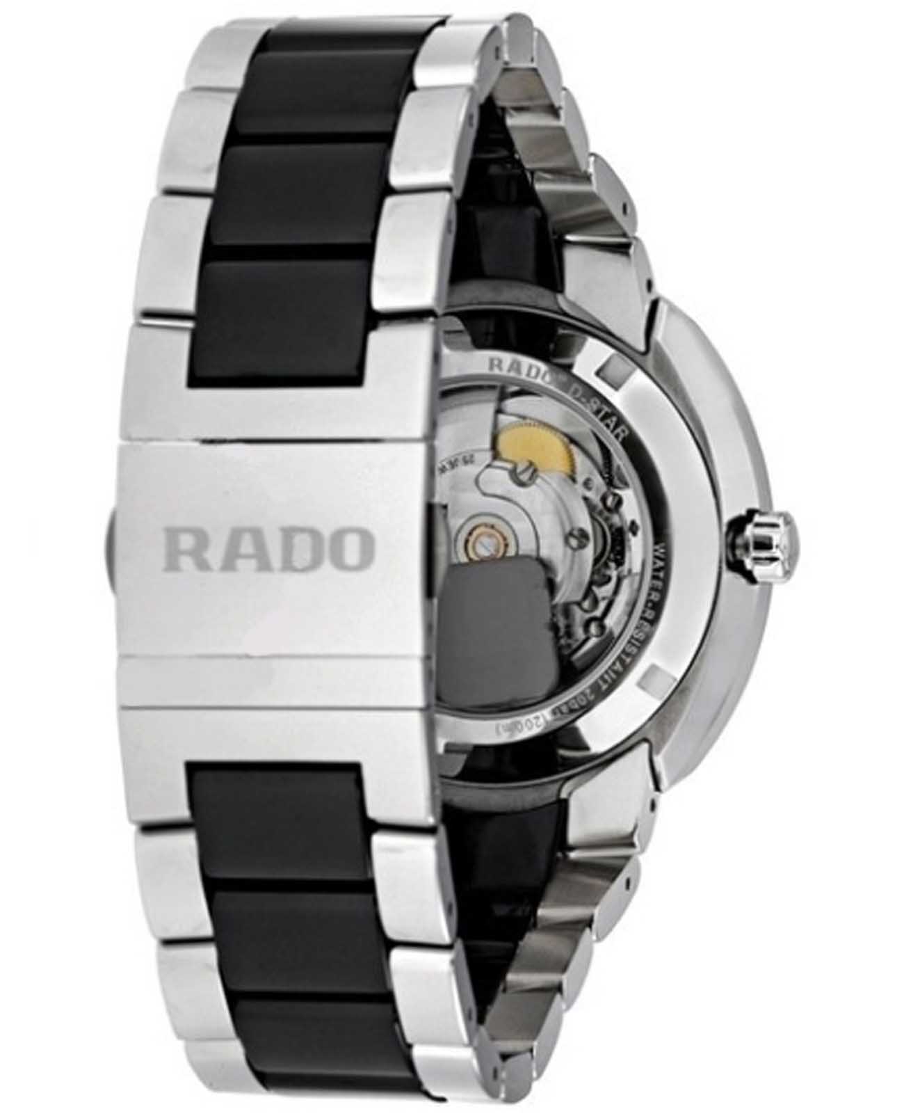 Rado Rado D-Star R15959152,  швейцария мужские часы на браслете сталь + высокотехнологичная керамика боковой вид