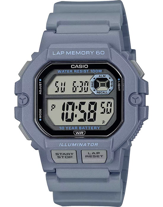 Casio Casio Collection WS-1400H-2A  WS-1400H-2A кварцевые мужские часы серый циферблат, браслет пластик — вид спереди