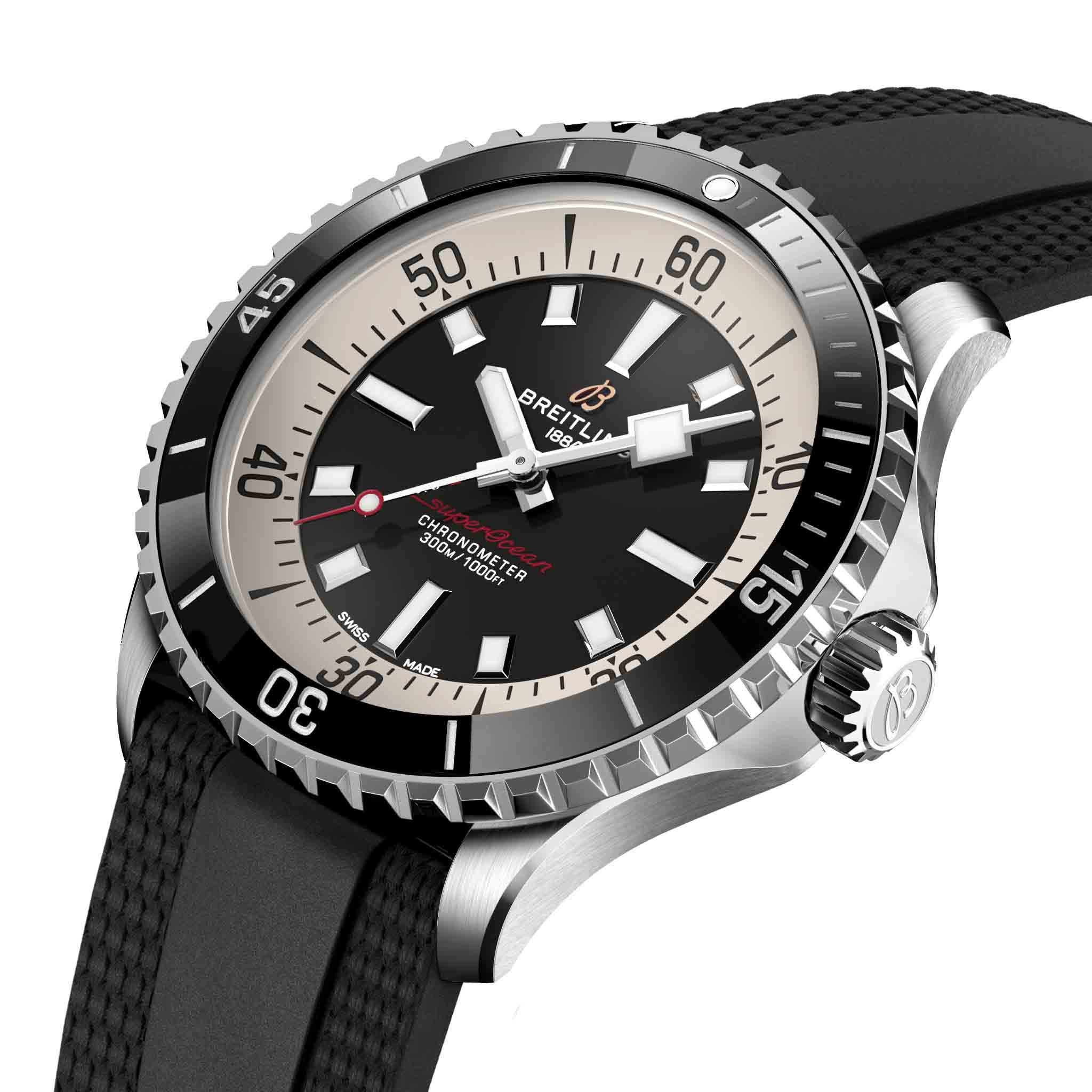 Breitling Breitling Superocean Automatic 42 A17375211B1S1 механические мужские часы часы крупный план  циферблата